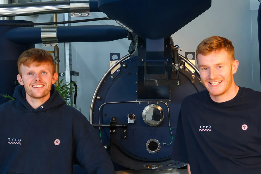 Two of the Typo founders in the Mullingar roastery