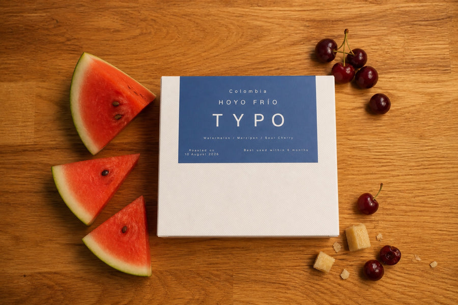 Hoyo Frío Colombian coffee box with watermelon, marzipan and sour cherry tasting notes