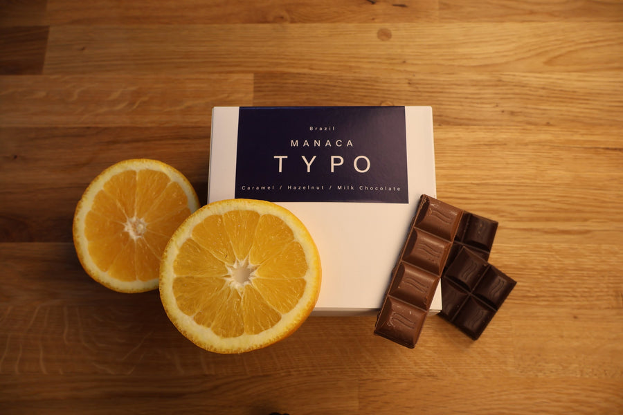 Manaca coffee box with orange and milk chocolate tasting notes