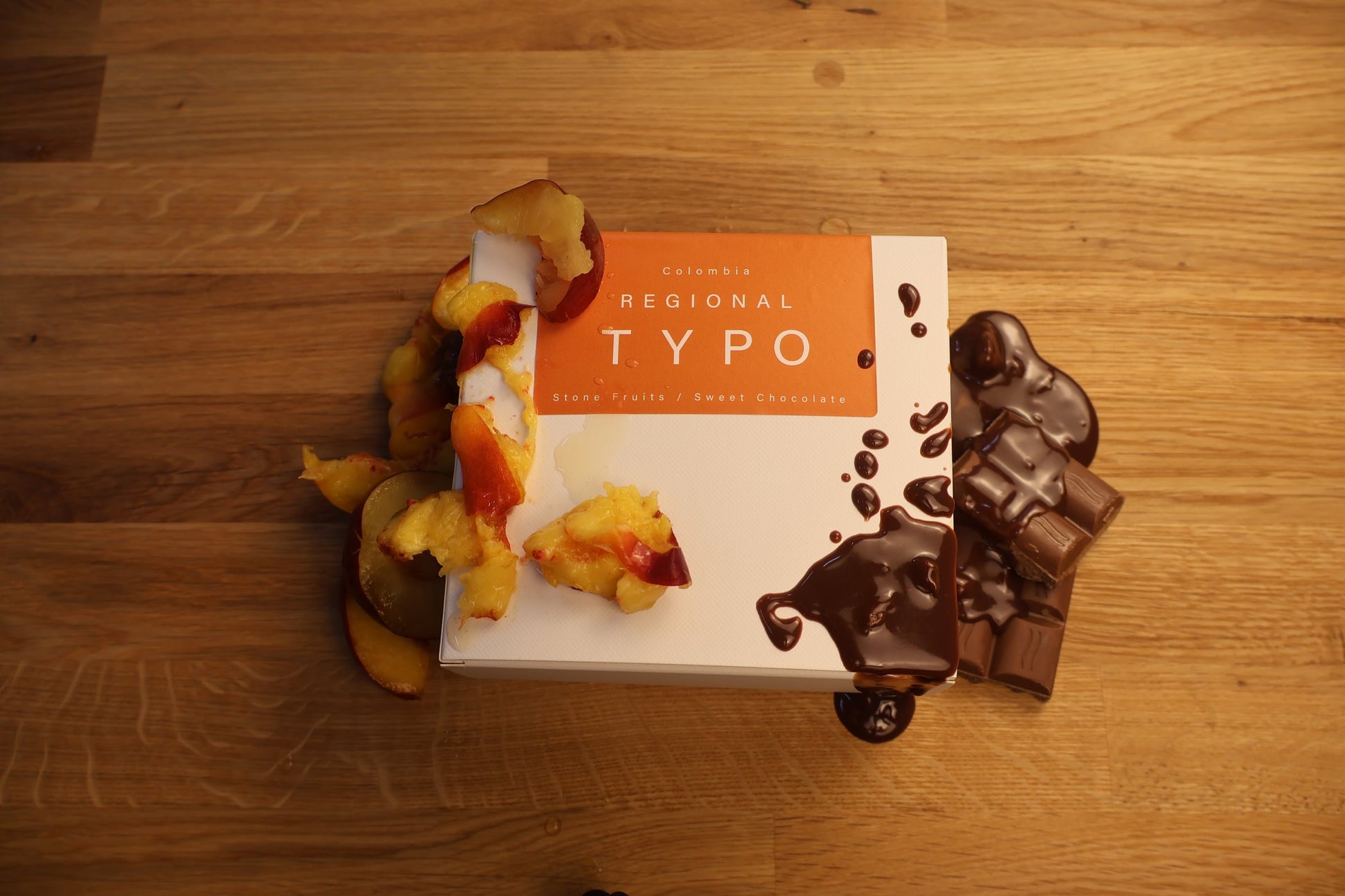 Regional Colombian coffee styled with stone fruit and chocolate