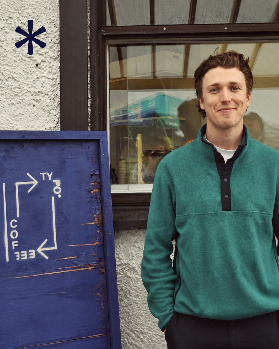Gavin, co-founder of Typo Coffee, at the original Maynooth drive-thru