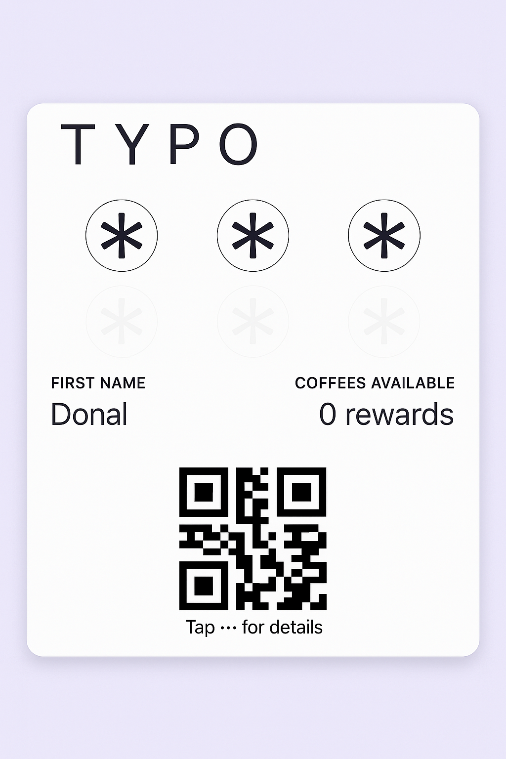 Typo Coffee digital loyalty card