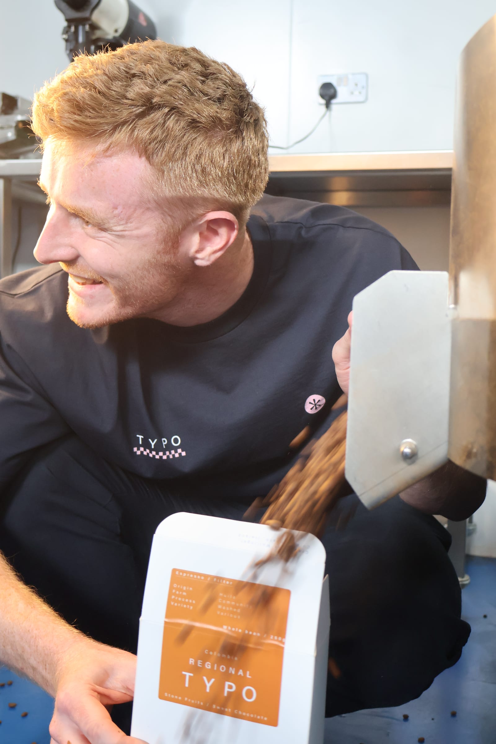 Typo Coffee roaster working at the Mullingar roastery
